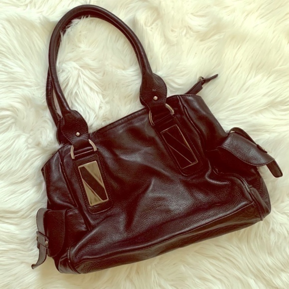 Black Satchel Purse Lots of Pockets‎